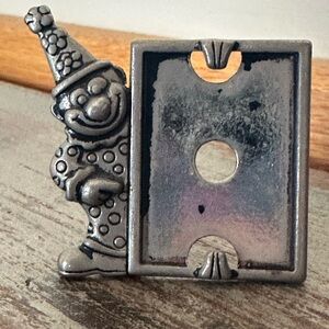 Vintage Pewter Clown picture photo frame miniature